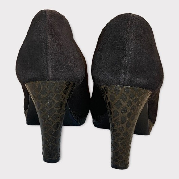 Yellow Box Amanda S. Peep Toe Pump - Brown Suede - Size 6.5M - Picture 7 of 15